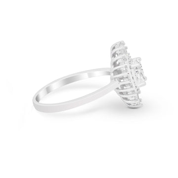 Art Deco Wedding Bridal Ring Baguette Simulated CZ 925 Sterling Silver